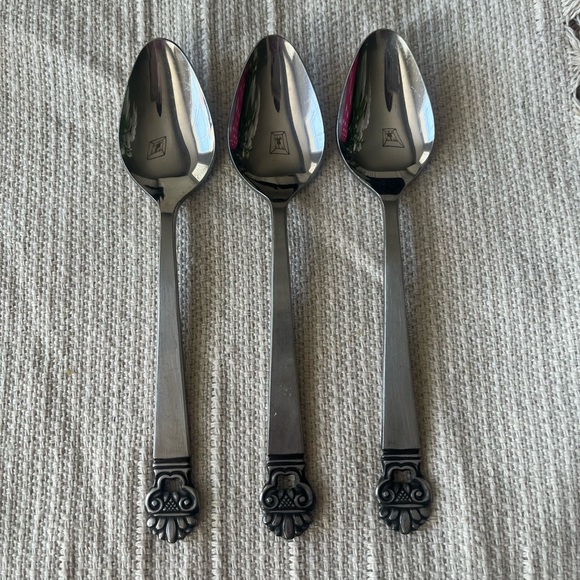 Swedish Crown Stainless by NATIONAL STAINLESS TeaSpoons (3) - Picture 1 of 2